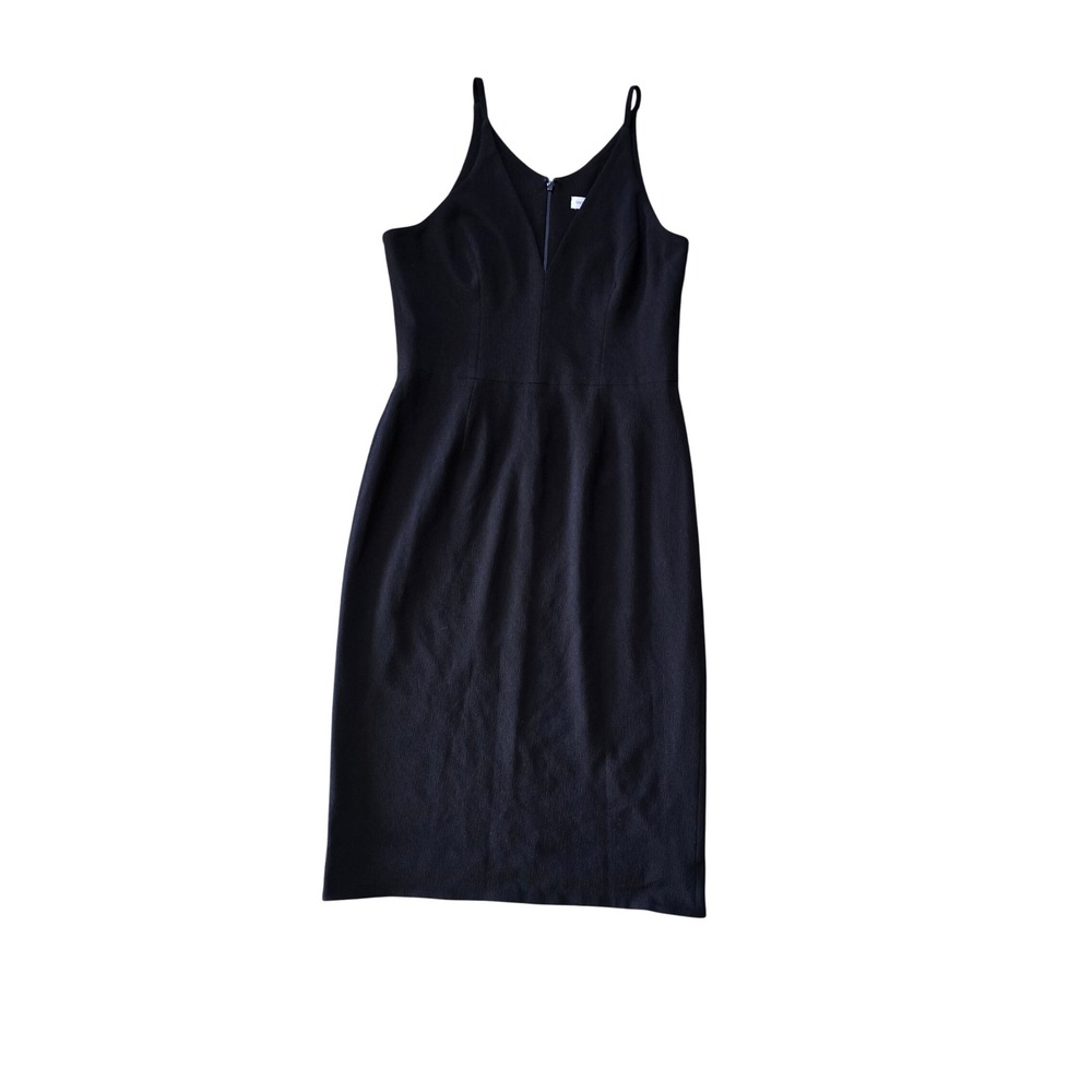 Dress The Population Lyla Black Crepe Deep V-Neck Sleeveless Sheath Dress XL